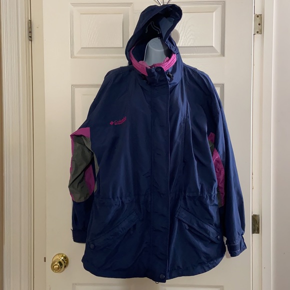 Columbia Ladies Long’s Peak Windbreaker Jacket with Hood Size Large Vint… - Picture 6 of 11